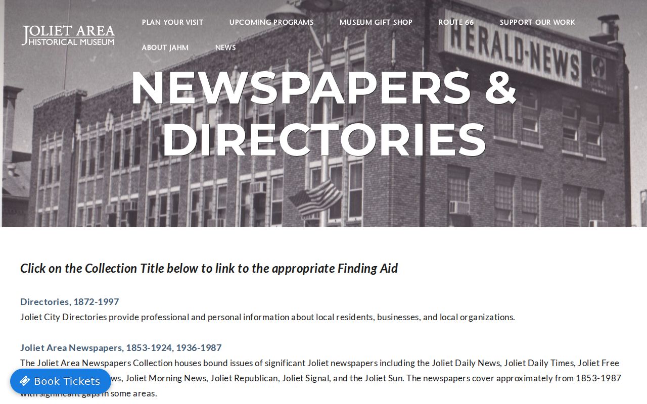 New Lenox city directory holdings at the Joliet Area Historical Museum
