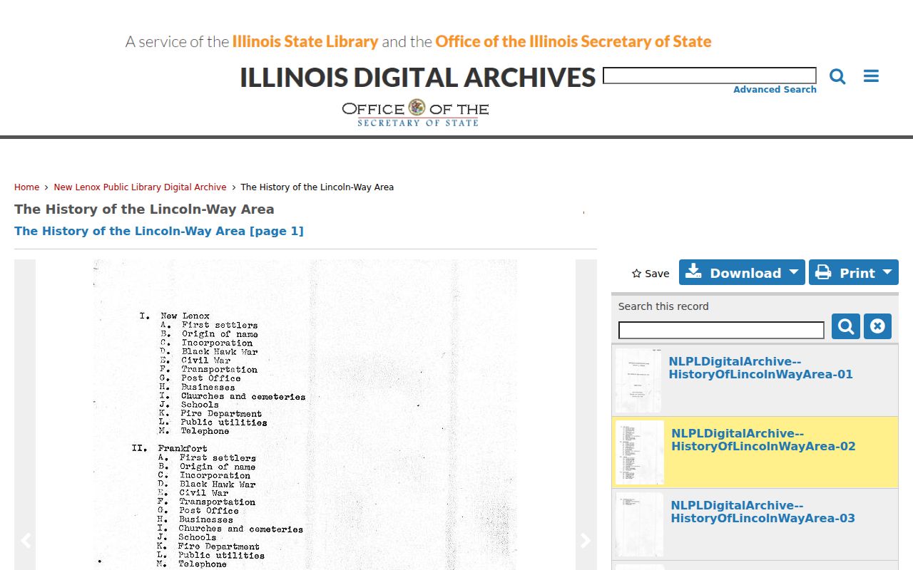 New Lenox city directory companion source for Lincoln-Way area history