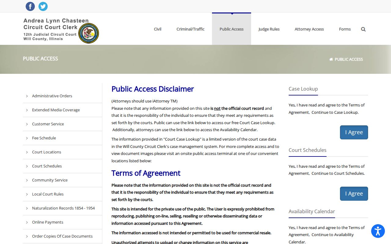 New Lenox residents directory Will County court lookup