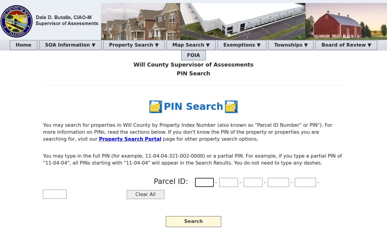 Will County PIN search for New Lenox parcels